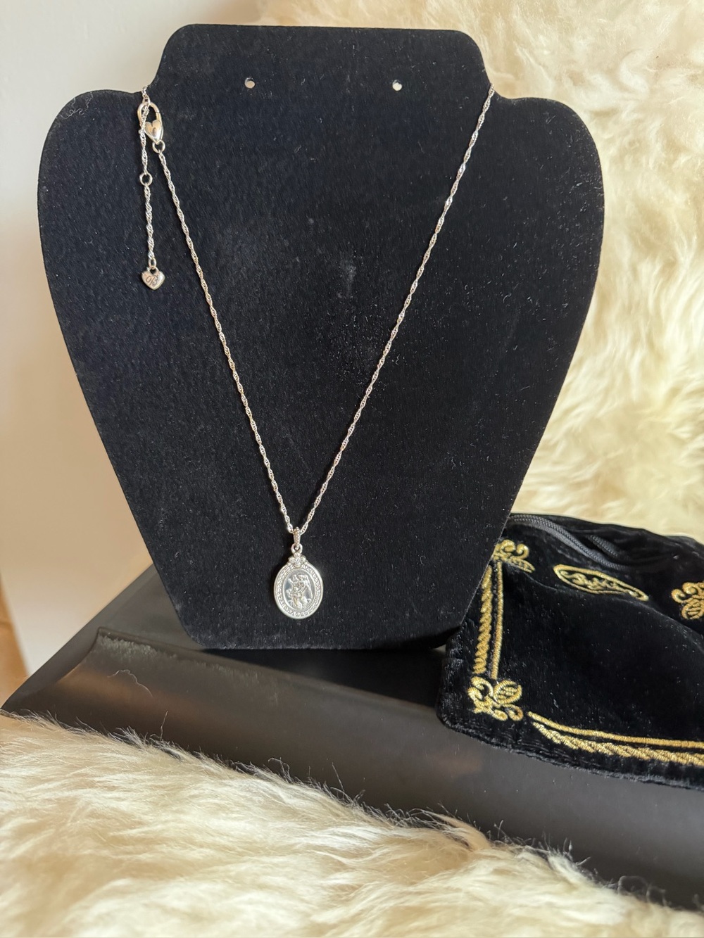 Brighton Silver Twist Rope Medallion Necklace